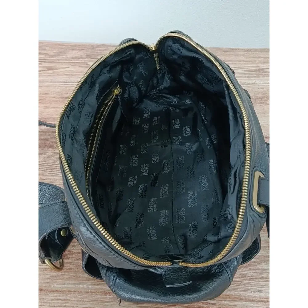Michael Kors Buckle Satchel Shoulder Handbag Y2K Retro Purse Black